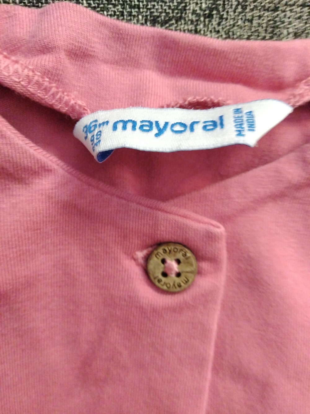 Mayoral Pink Ruffle-Hem Button Front Top - Picture 2 of 2